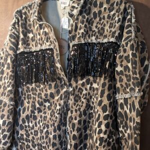 Leopard denim  Bibi jacket